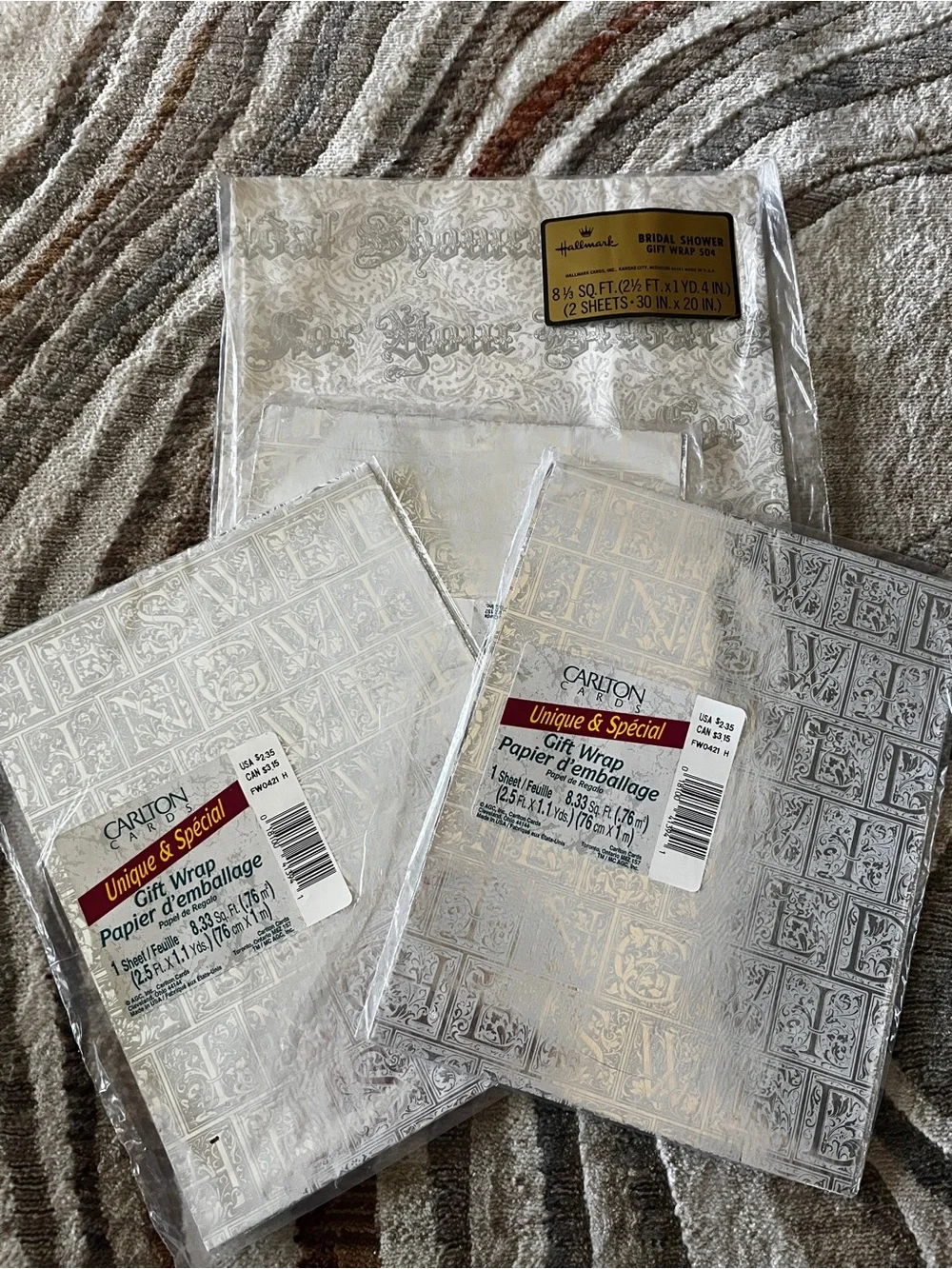 Vintage Bridal & Wedding Gift Wrap Bundle - 4 Factory Sealed Packs